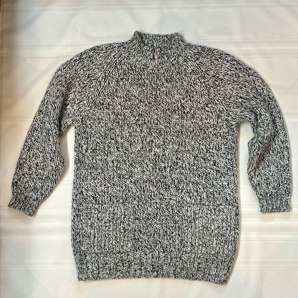 Chunky Sweater Tunic Marled Yarn Sz L Notched Neck EUC Pronto Moda SALE 1/2 OFF - Picture 4 of 12